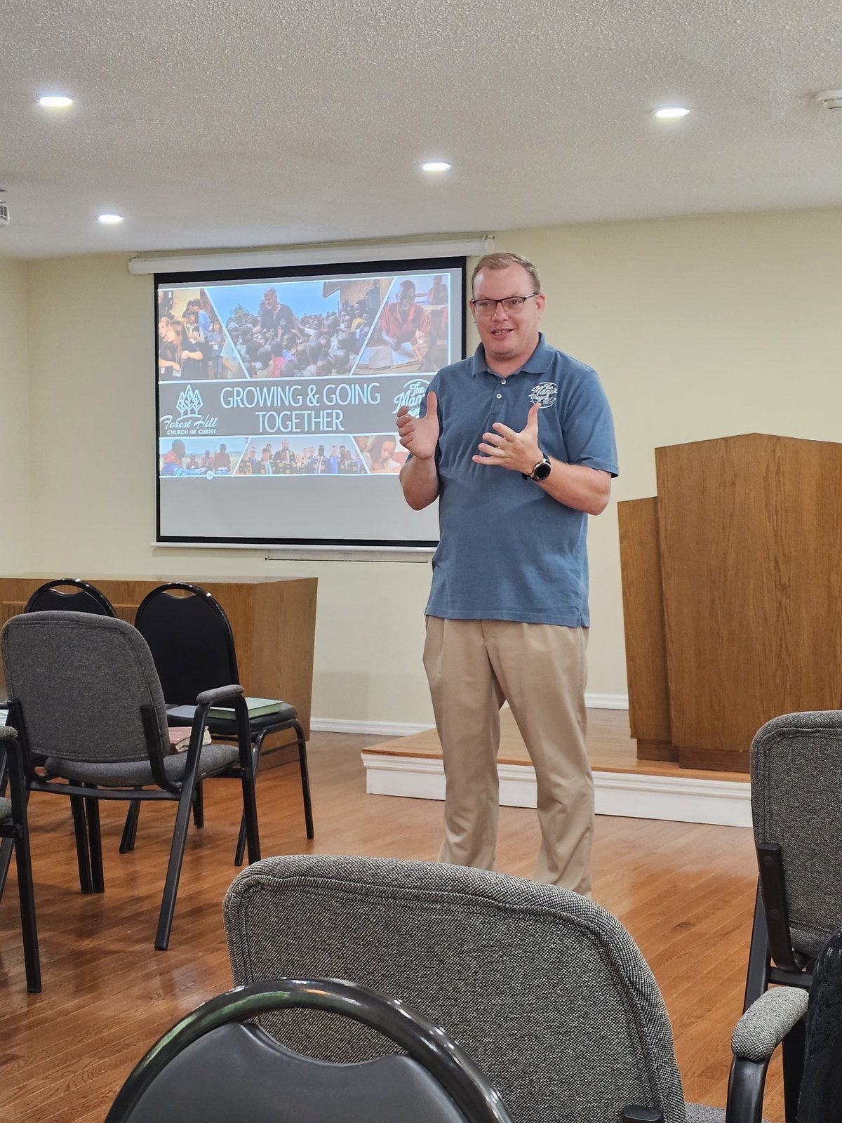Gage Coldwater presenting at Forest Hill Church of Christ